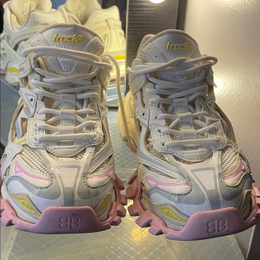 Balenciaga Track Sneakers White and Pink
